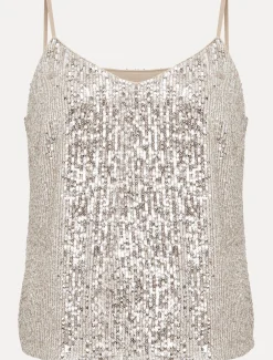 Shirts & Blouses^Phase Eight Ivy Sequin Camisole Oyster