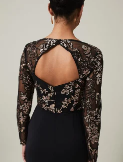 Dresses^Phase Eight Jacinta Sequin Jersey Maxi Dress Black/Gold