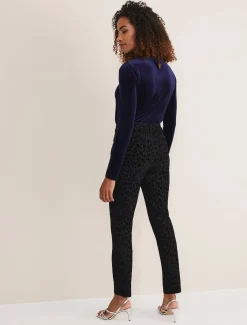 Trousers & Shorts^Phase Eight Jaimie Flocked Jeans Black