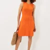 Dresses^Phase Eight Jaya Stitch Detail Dress Orange