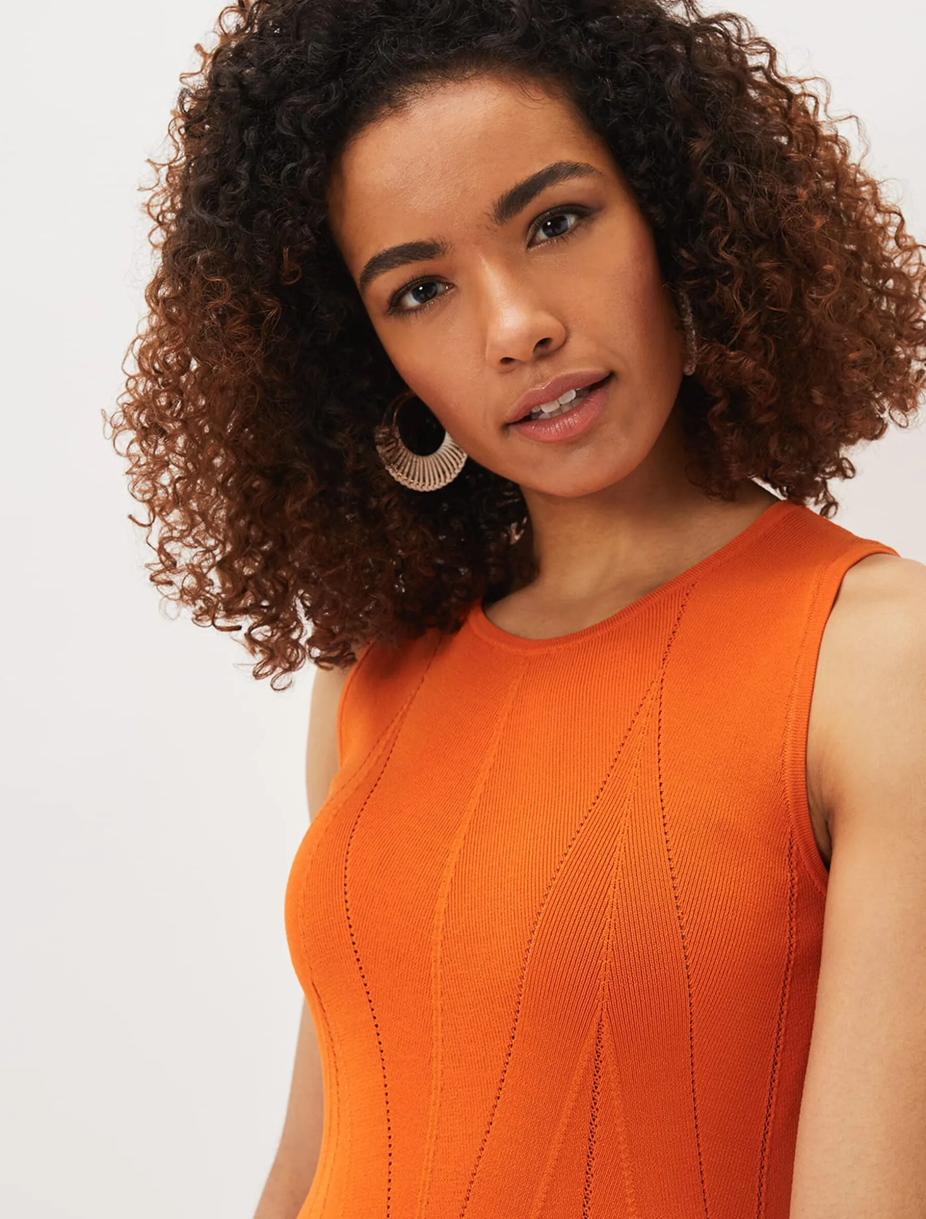 Dresses^Phase Eight Jaya Stitch Detail Dress Orange