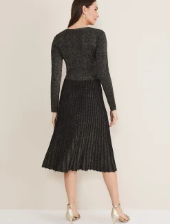 Dresses^Phase Eight Jaycee Shimmer Knit Dress Black/Gold