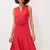 Dresses^Phase Eight Jayne Belted Panelled Dress Coral