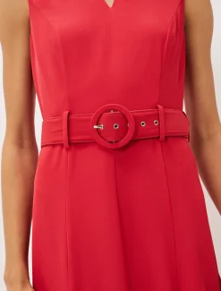 Dresses^Phase Eight Jayne Belted Panelled Dress Coral