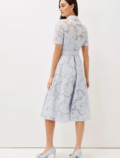 Dresses^Phase Eight Jaynie Lace Shirt Dress Mineral