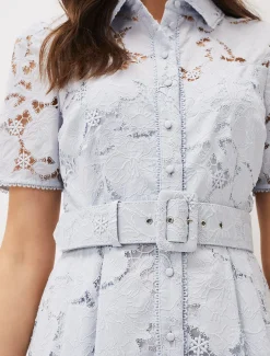 Dresses^Phase Eight Jaynie Lace Shirt Dress Mineral