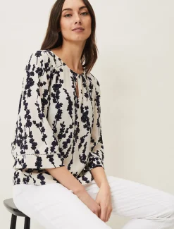Shirts & Blouses^Phase Eight Jean Floral Blouse Navy/White