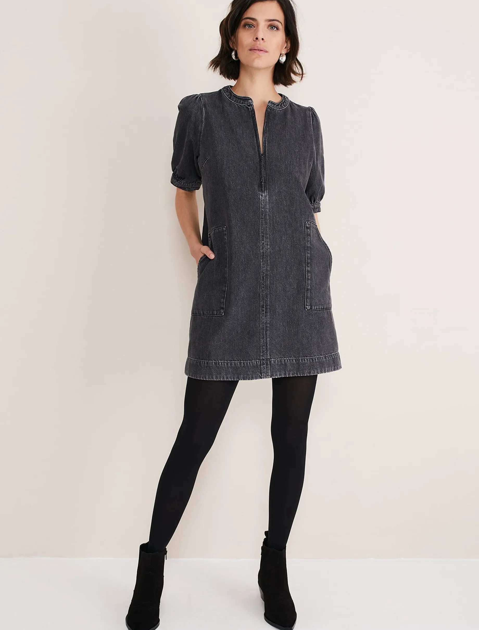 Dresses^Phase Eight Jett Denim Shift Dress Grey