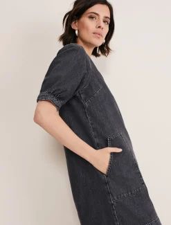 Dresses^Phase Eight Jett Denim Shift Dress Grey