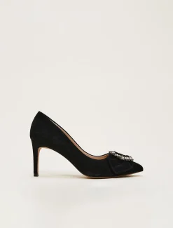 Occasion Shoes^Phase Eight Jewel Front Bow Court Shoe Black