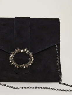 Bags^Phase Eight Jewel Front Clutch Black