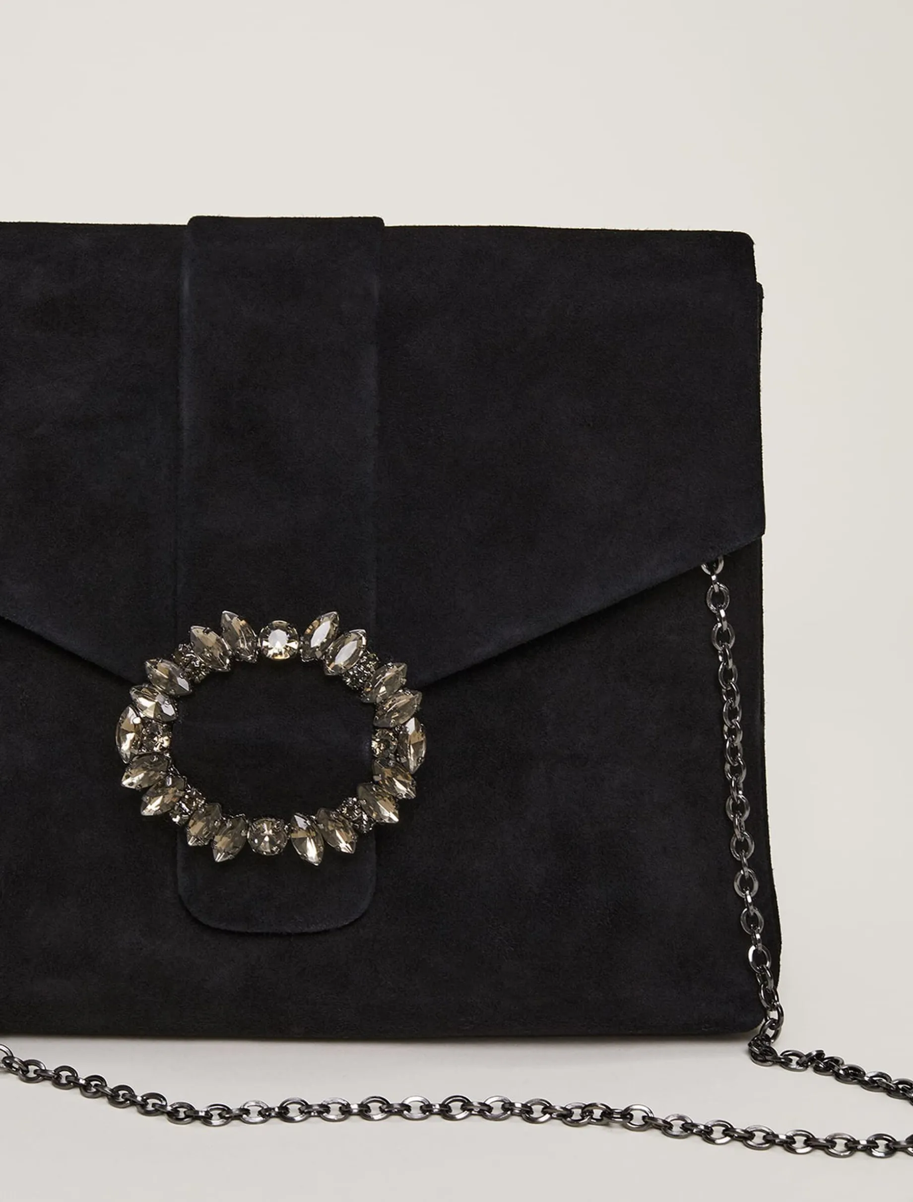 Bags^Phase Eight Jewel Front Clutch Black