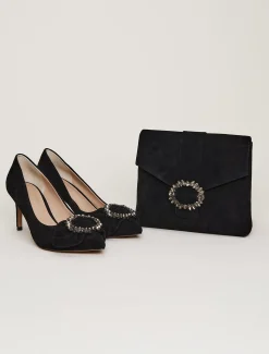 Bags^Phase Eight Jewel Front Clutch Black