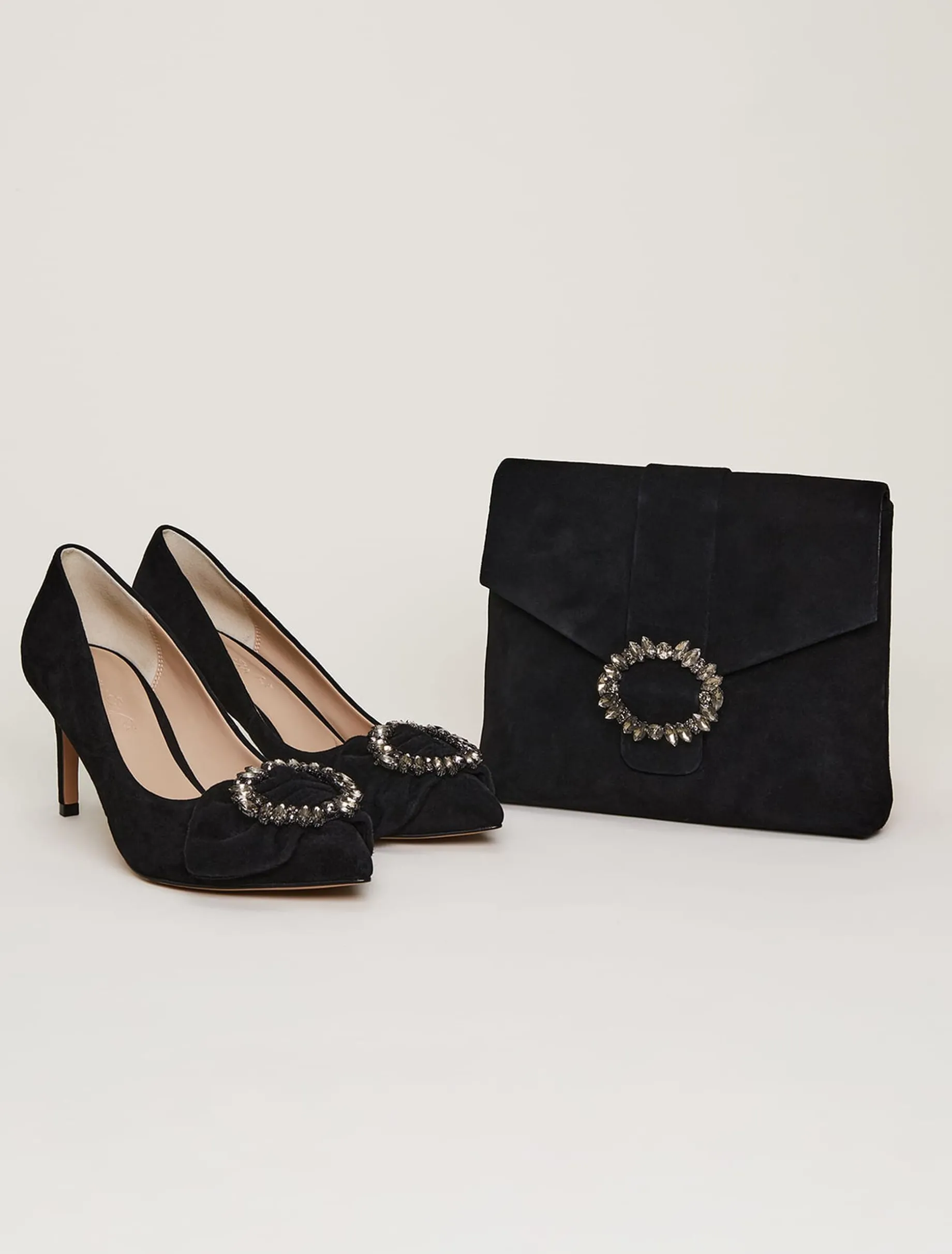Bags^Phase Eight Jewel Front Clutch Black