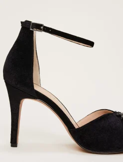 Occasion Shoes^Phase Eight Jewel Front Velvet Sandal Black