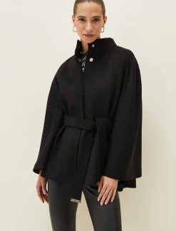 Coats^Phase Eight Jodie Wool Blend Cape Coat Black