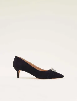 Occasion Shoes^Phase Eight Joelle Sparkle Court Shoe Navy