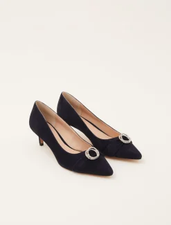 Occasion Shoes^Phase Eight Joelle Sparkle Court Shoe Navy