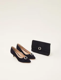 Occasion Shoes^Phase Eight Joelle Sparkle Court Shoe Navy