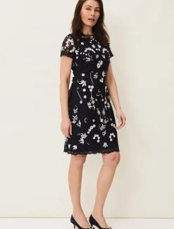 Occasion Shoes^Phase Eight Joelle Sparkle Court Shoe Navy