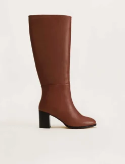 Heels^Phase Eight Jordan Leather Long Knee Boots Tan