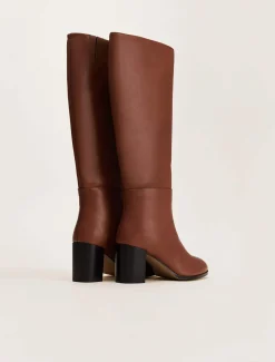 Heels^Phase Eight Jordan Leather Long Knee Boots Tan