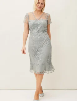 Dresses^Phase Eight Juliana Floral Embroidered Dress Eau De Nil
