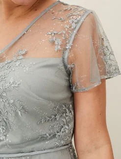 Dresses^Phase Eight Juliana Floral Embroidered Dress Eau De Nil