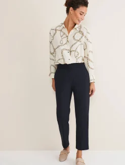 Trousers & Shorts^Phase Eight Julianna Cropped Straight Leg Trousers Navy