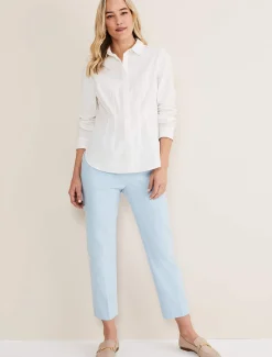 Trousers & Shorts^Phase Eight Julianna Cropped Straight Leg Trousers Cornflower Blue