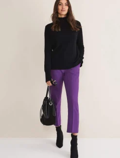Trousers & Shorts^Phase Eight Julianna Cropped Straight Leg Trousers Purple