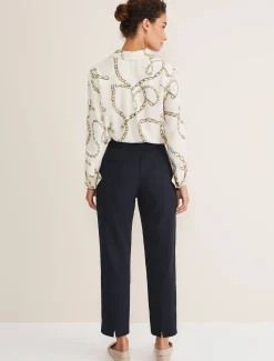 Trousers & Shorts^Phase Eight Julianna Cropped Straight Leg Trousers Navy