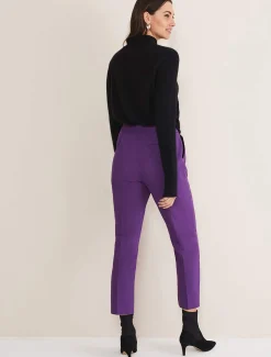 Trousers & Shorts^Phase Eight Julianna Cropped Straight Leg Trousers Purple