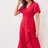 Dresses^Phase Eight Julissa Ruffle Wrap Midi Dress Fuschia