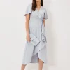 Dresses^Phase Eight Julissa Ruffle Wrap Midi Dress Mineral