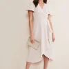 Dresses^Phase Eight Julissa Ruffle Wrap Midi Dress Cameo