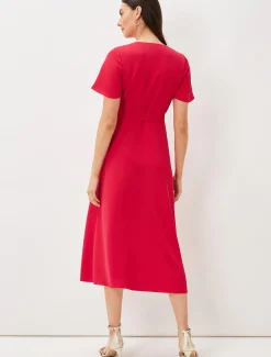 Dresses^Phase Eight Julissa Ruffle Wrap Midi Dress Fuschia