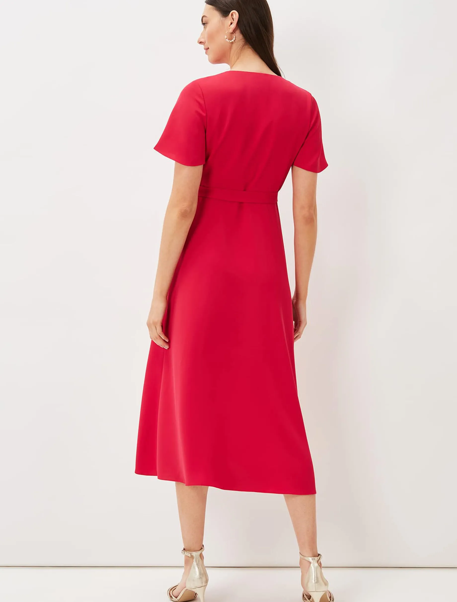 Dresses^Phase Eight Julissa Ruffle Wrap Midi Dress Fuschia