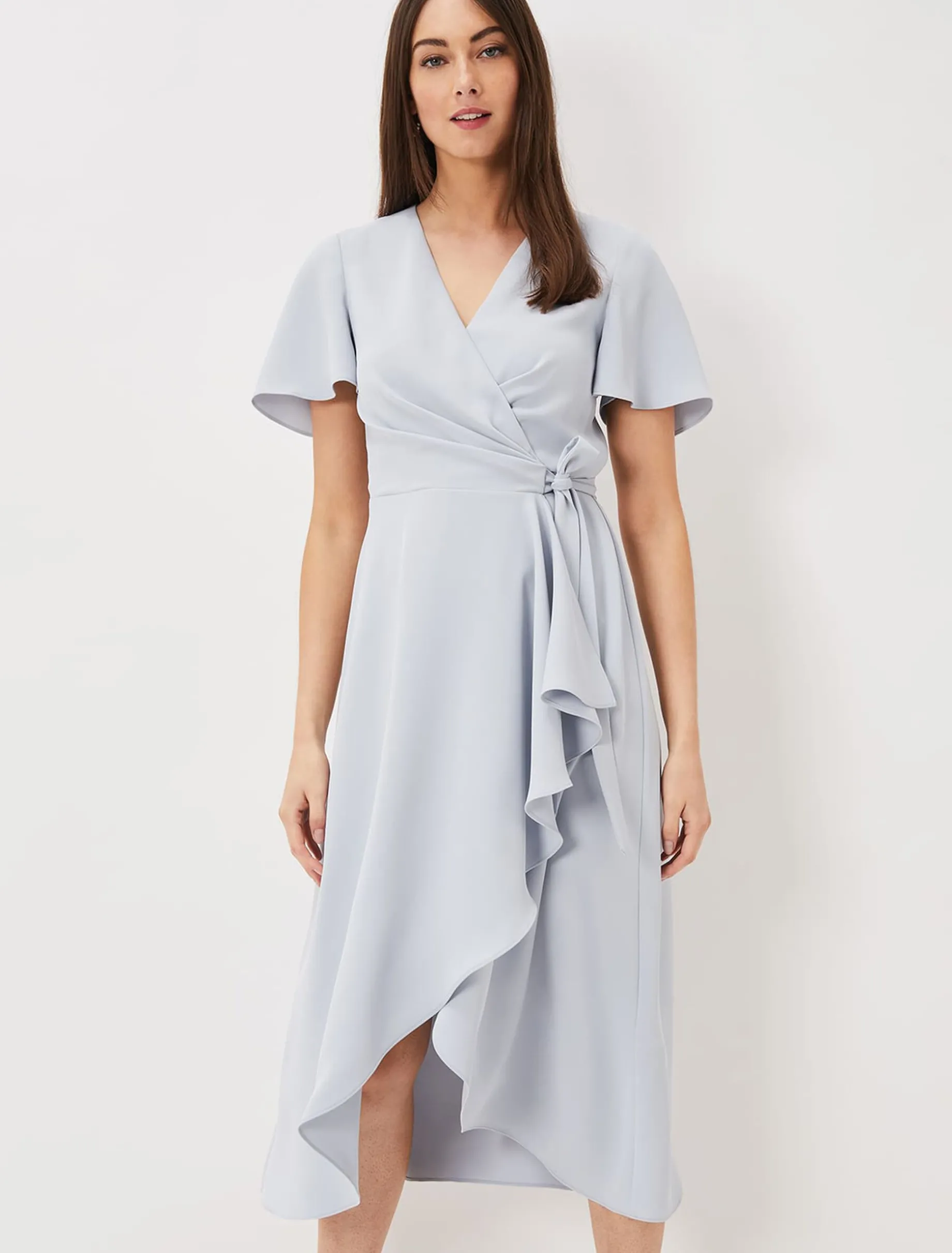 Dresses^Phase Eight Julissa Ruffle Wrap Midi Dress Mineral