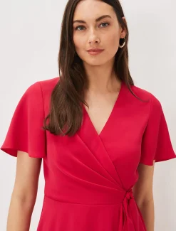 Dresses^Phase Eight Julissa Ruffle Wrap Midi Dress Fuschia