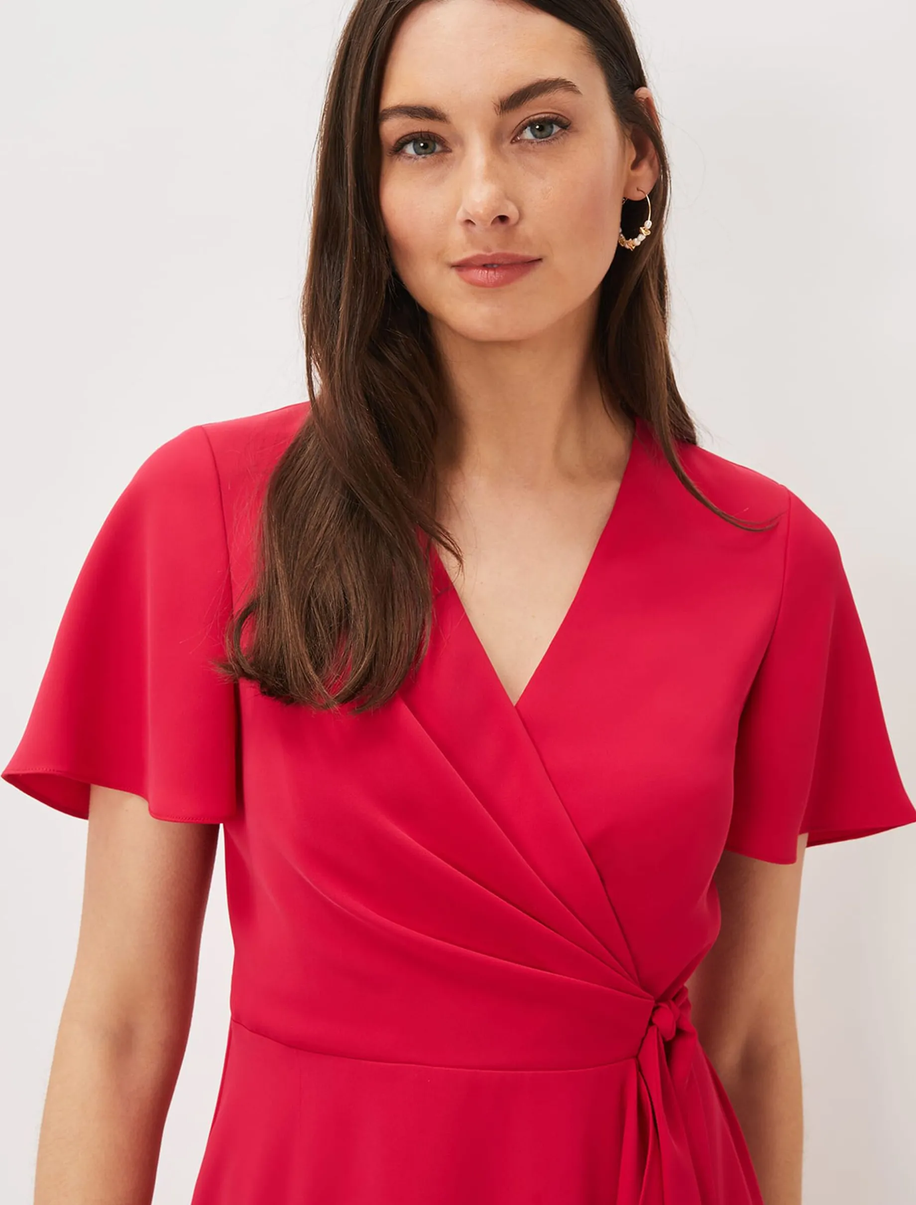 Dresses^Phase Eight Julissa Ruffle Wrap Midi Dress Fuschia