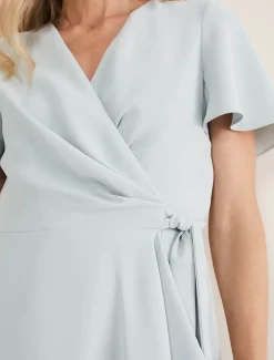 Dresses^Phase Eight Julissa Ruffle Wrap Midi Dress Eau De Nil