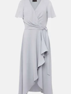 Dresses^Phase Eight Julissa Ruffle Wrap Midi Dress Mineral