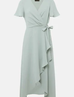 Dresses^Phase Eight Julissa Ruffle Wrap Midi Dress Eau De Nil
