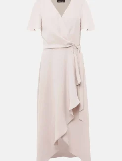 Dresses^Phase Eight Julissa Ruffle Wrap Midi Dress Cameo