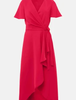 Dresses^Phase Eight Julissa Ruffle Wrap Midi Dress Fuschia