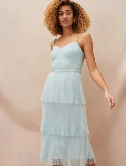Dresses^Phase Eight Kaia Pleated Tulle Midi Dress Eau De Nil