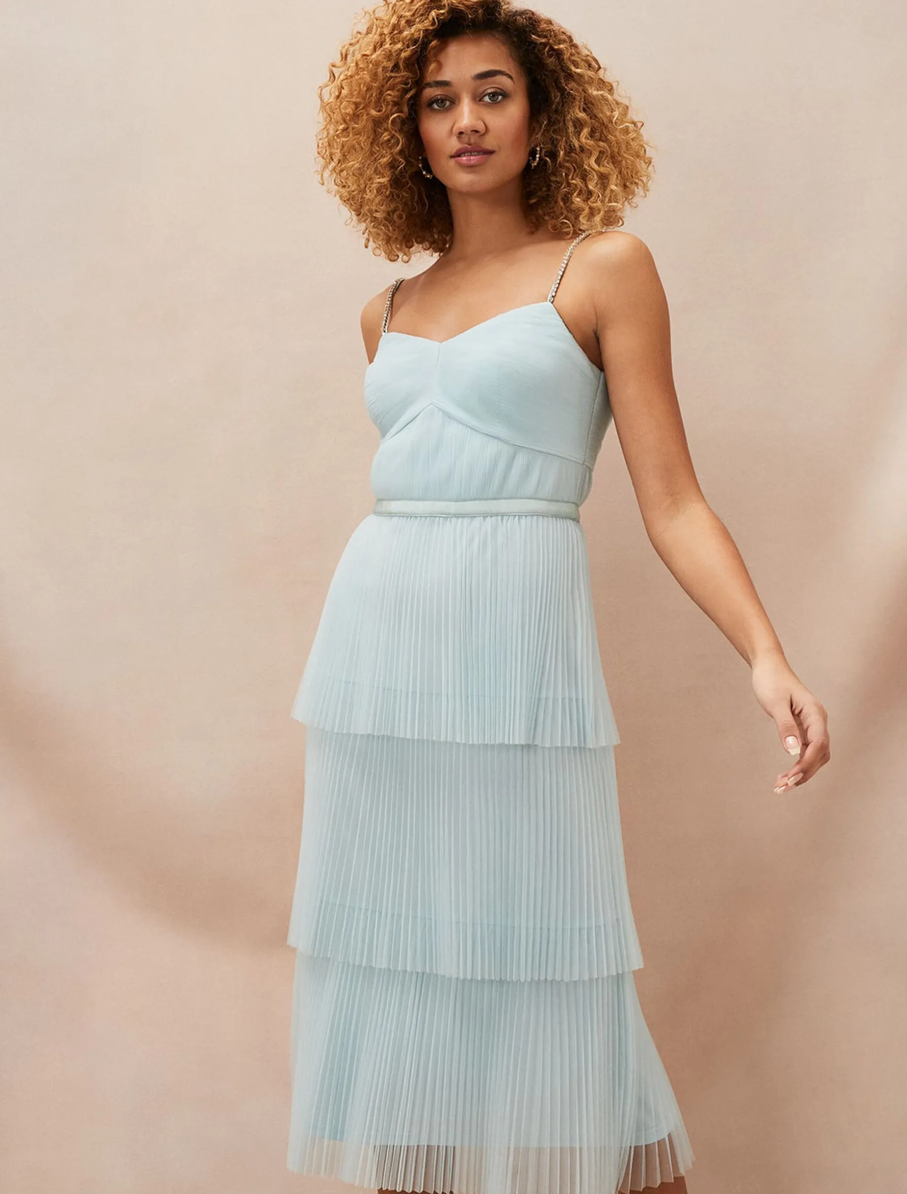 Dresses^Phase Eight Kaia Pleated Tulle Midi Dress Eau De Nil