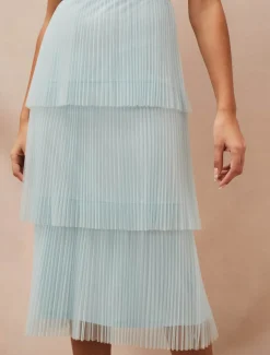 Dresses^Phase Eight Kaia Pleated Tulle Midi Dress Eau De Nil