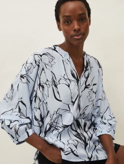 Shirts & Blouses^Phase Eight Kalila Tulip Print Blouse Blue/Black
